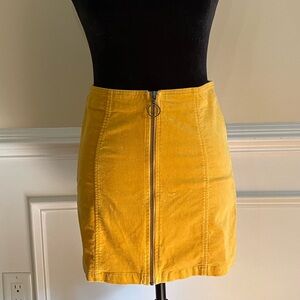 Forever 21 Mustard Zipper Mini Skirt